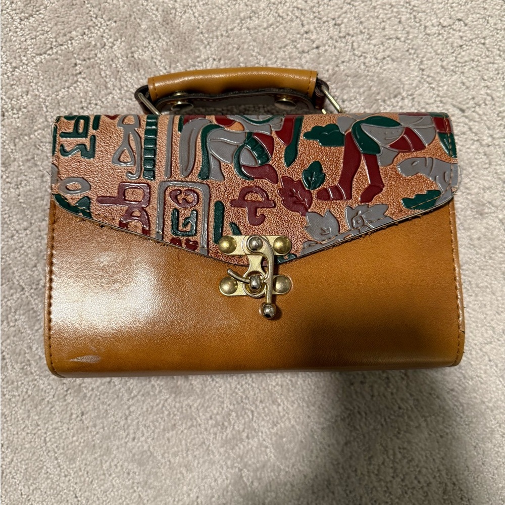 Stylish Tan and Multicolor Women's Bag